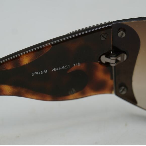 Prada Sunglasses SPR 58F Chrome Wave Tortoise Shell Italy 115mm - Picture 5 of 7